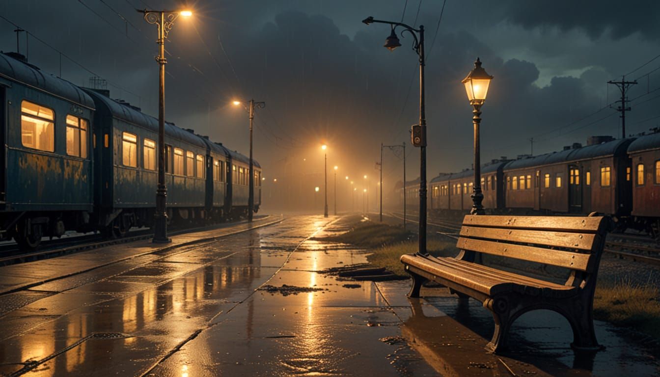 A desolate train station