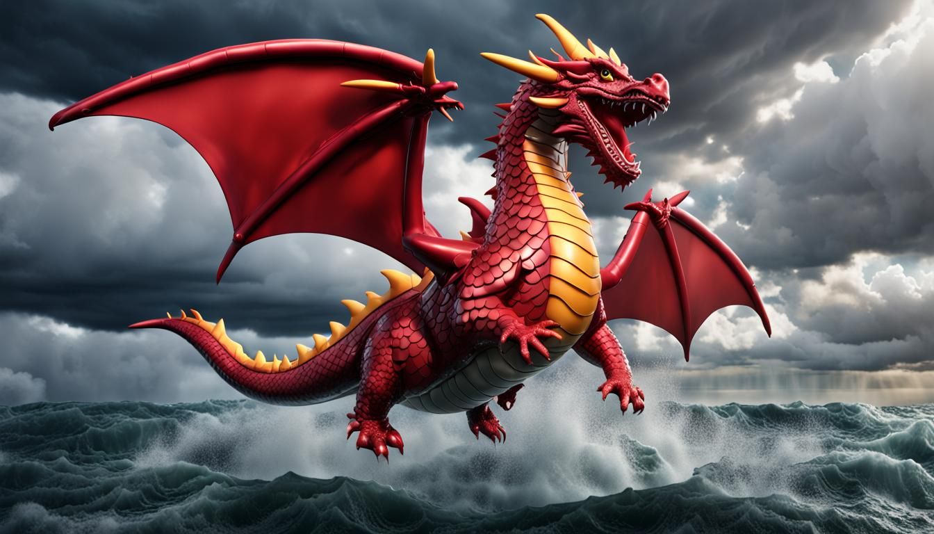 Inflatable Dragon Blown by Hurricane: Hyperdetailed Digital ...