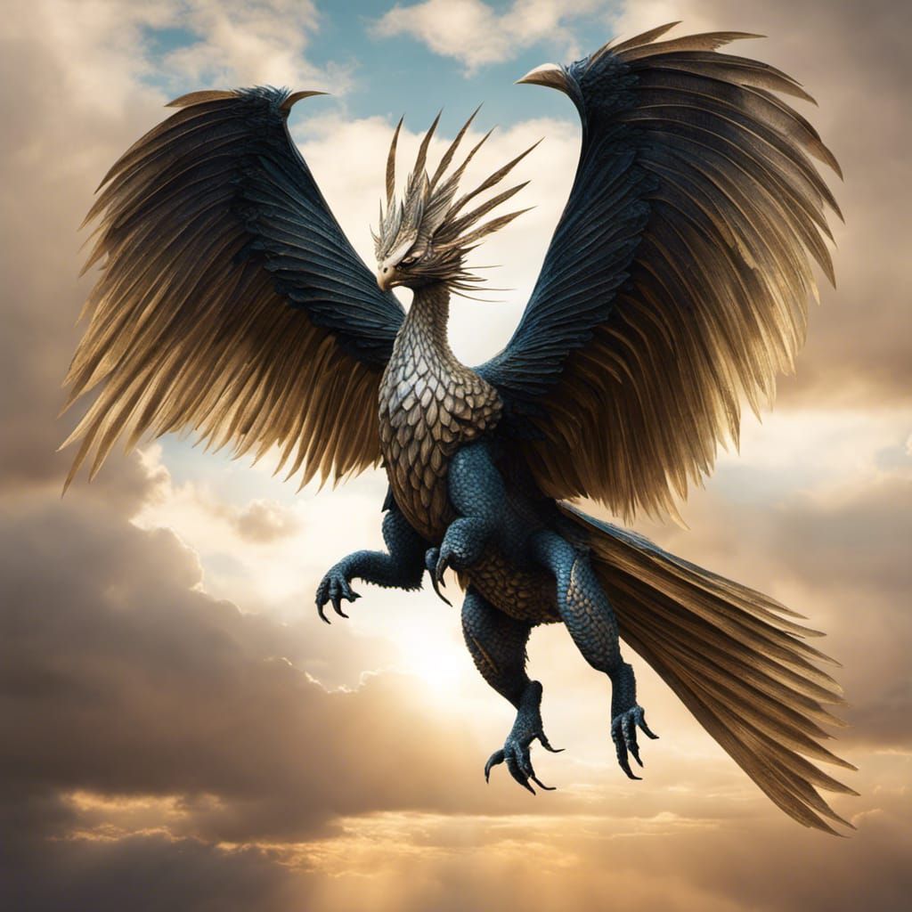 Mystical Winged Creature in Flight