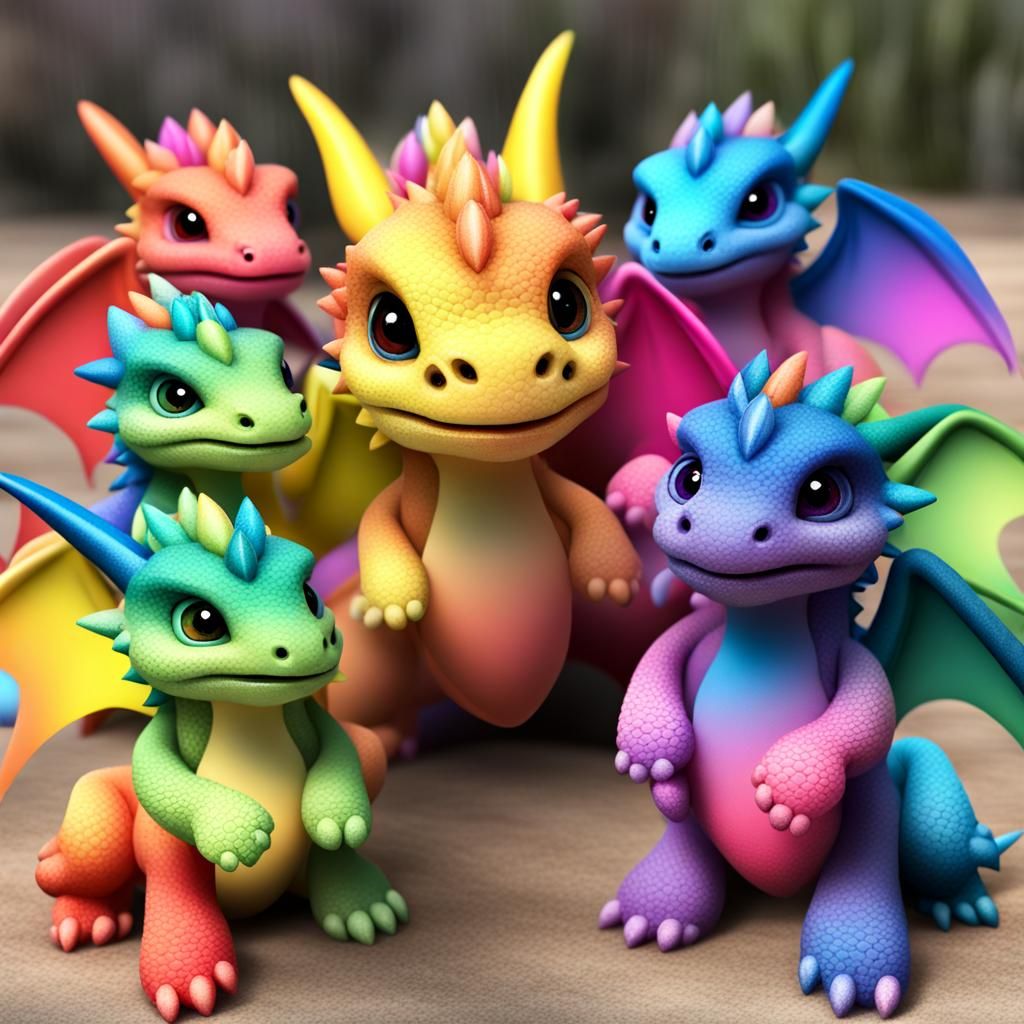 Maman dragon et ses 5 petits....