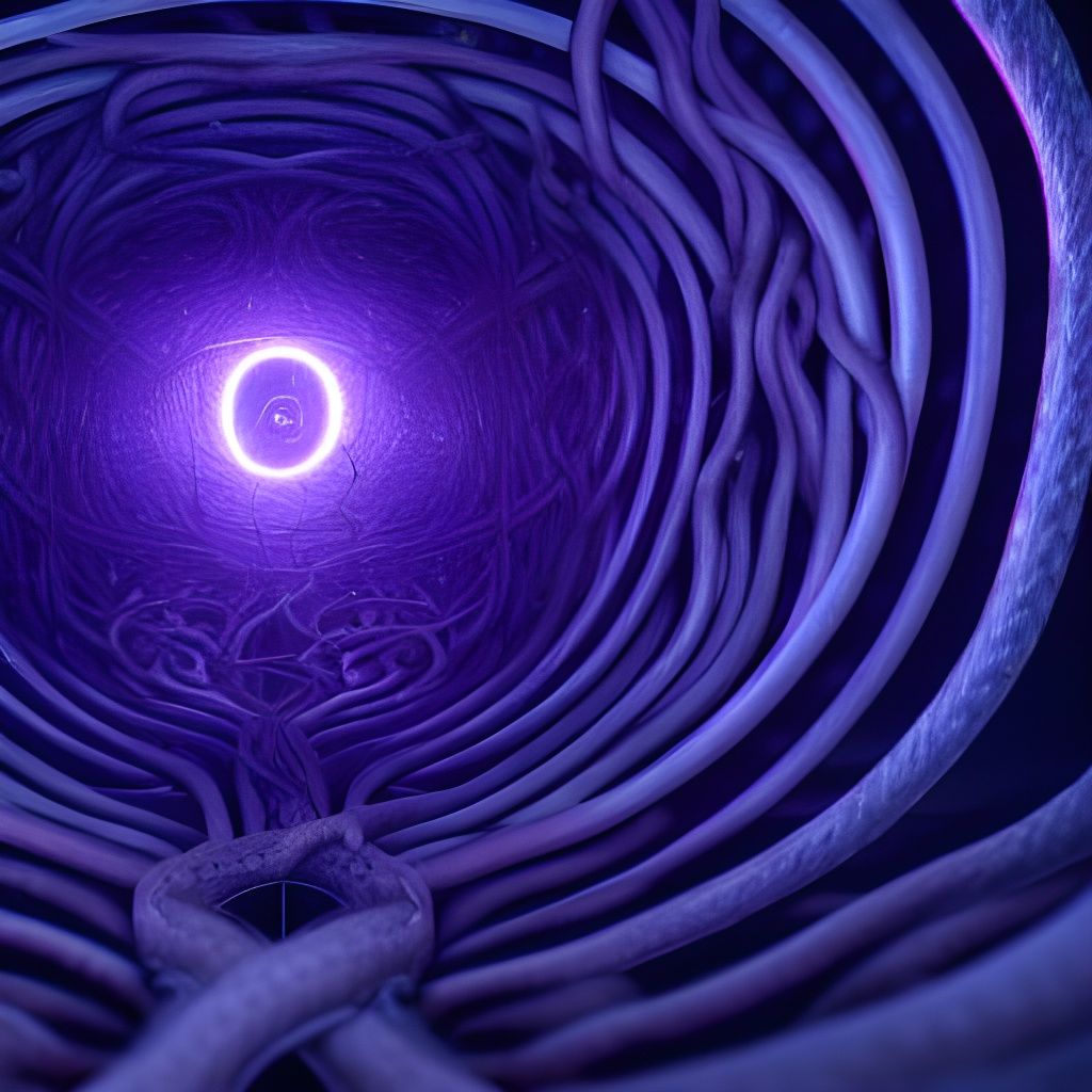 Chaotic Wormhole with Vines in Sci-Fi Horror Style