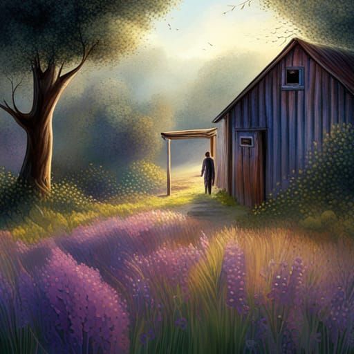 Woman's Last Glimpse: Jasmine and Lavender Bouquet