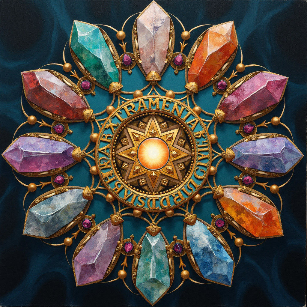 Xtramental Crystal Display in Geometric Arrangement