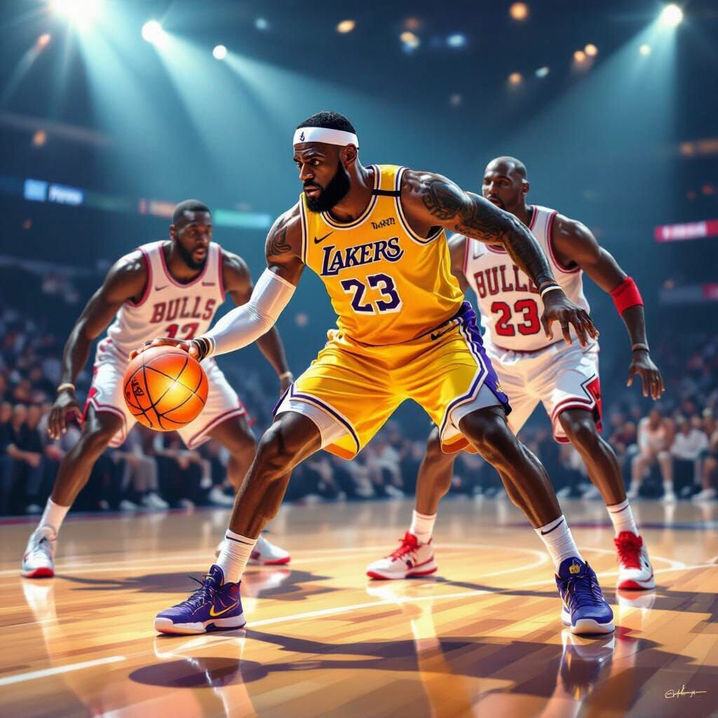 LeBron James vs Michael Jordan: Epic Digital Painting Showdo...