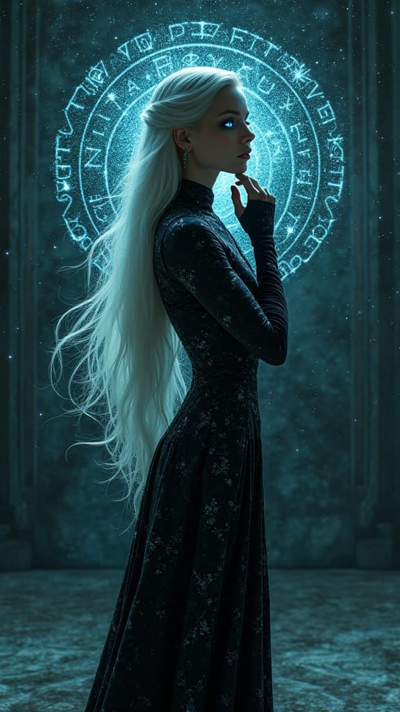 Ethereal Oracle in Cosmic Splendor