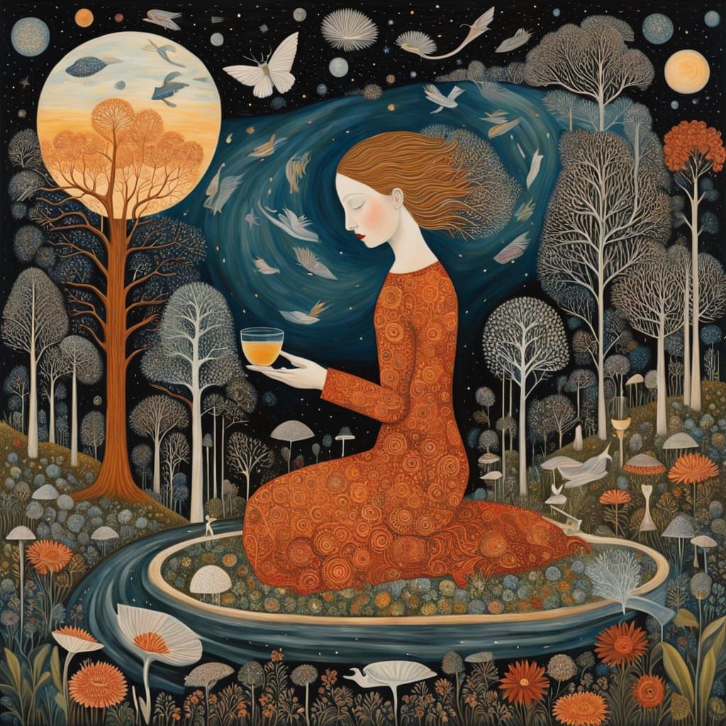 Psychedelic Geometry Utopia: Bosch and Haeckel Inspired Art