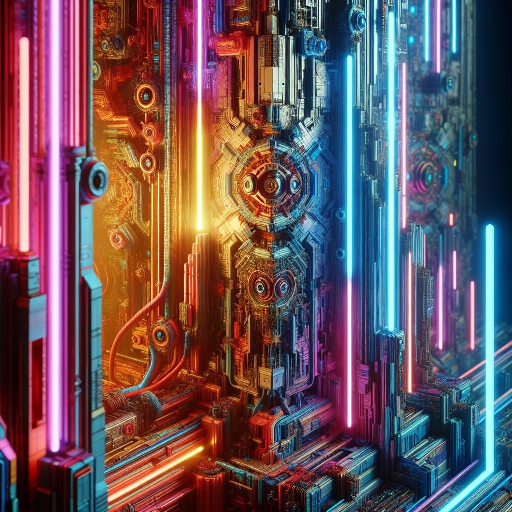 Neon-Lit Sci-Fi Fantasy Concept Art