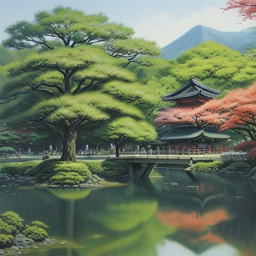 Hitsujiyama Park, Chichibu: Oil Painting