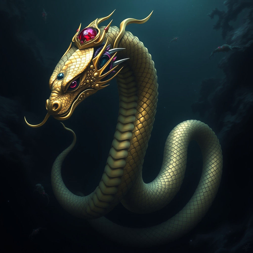 Majestic Serpent in the Deep Ocean
