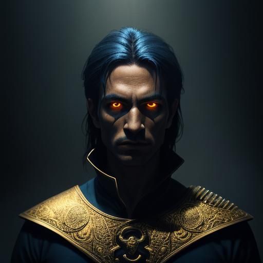 Sword Swallower in Dimly Lit Theatre