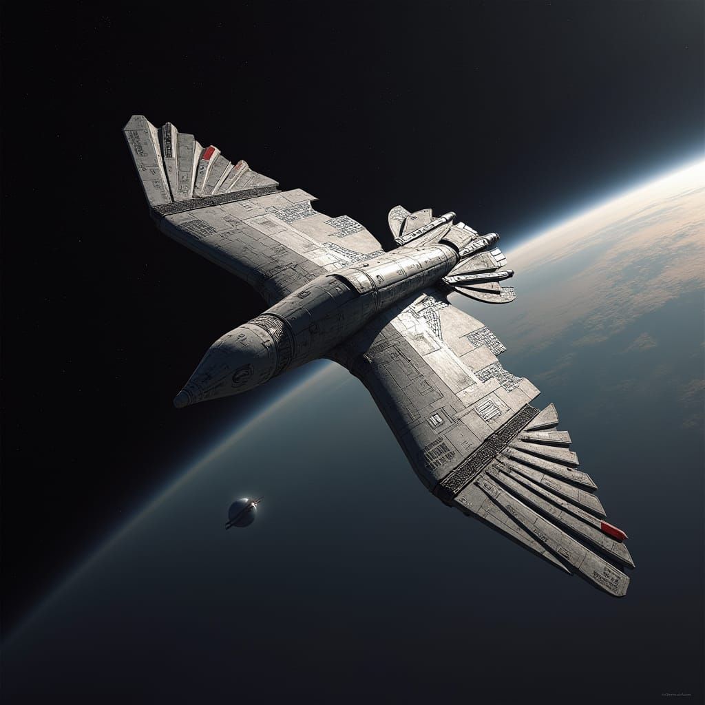 Aluminum Falcon Soars Above Tatooine Near Death Star