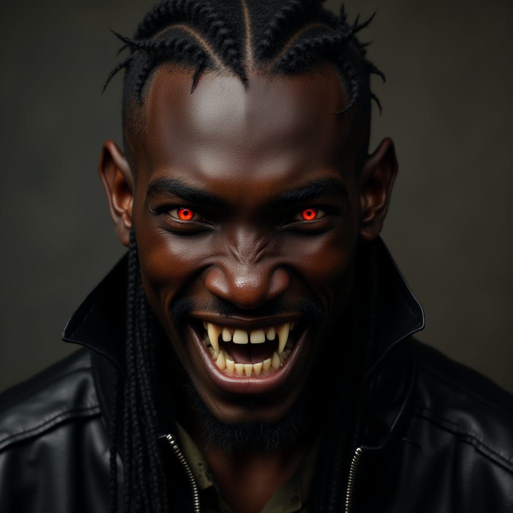 African Vampire Photographed in Studio Style