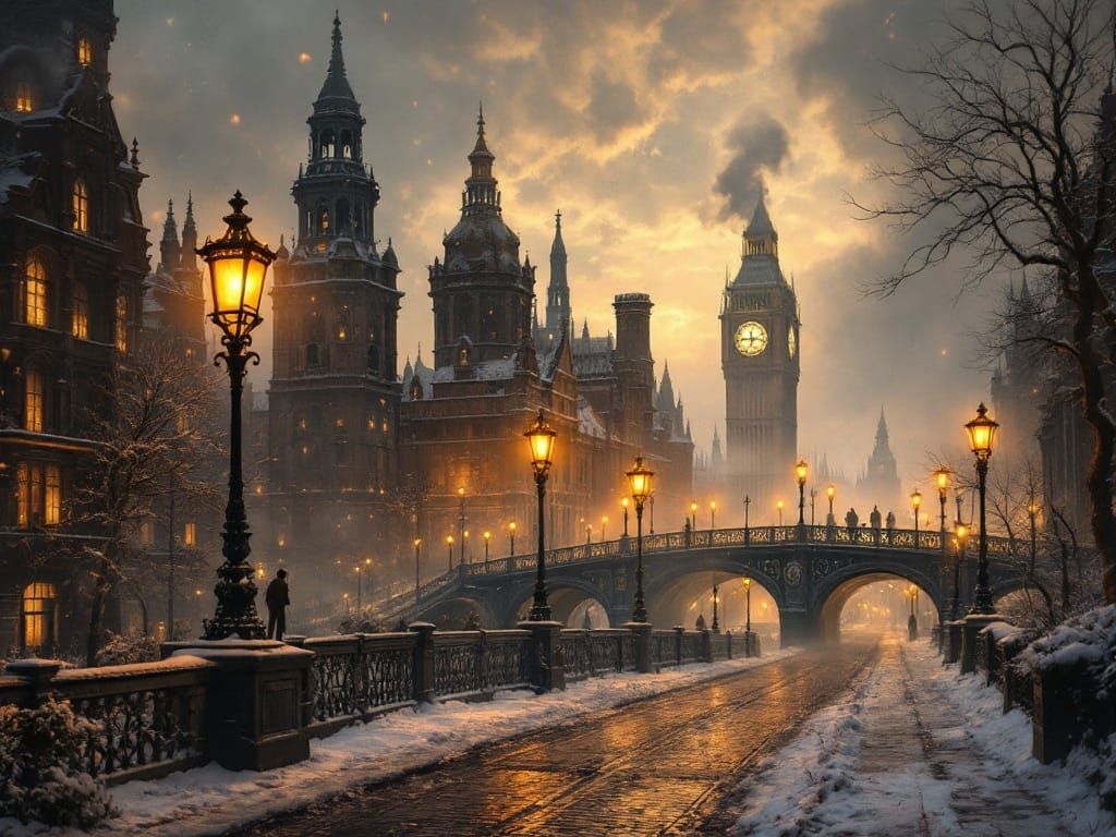 Golden Hour Illuminates Victorian London's Gothic Revival Ar...