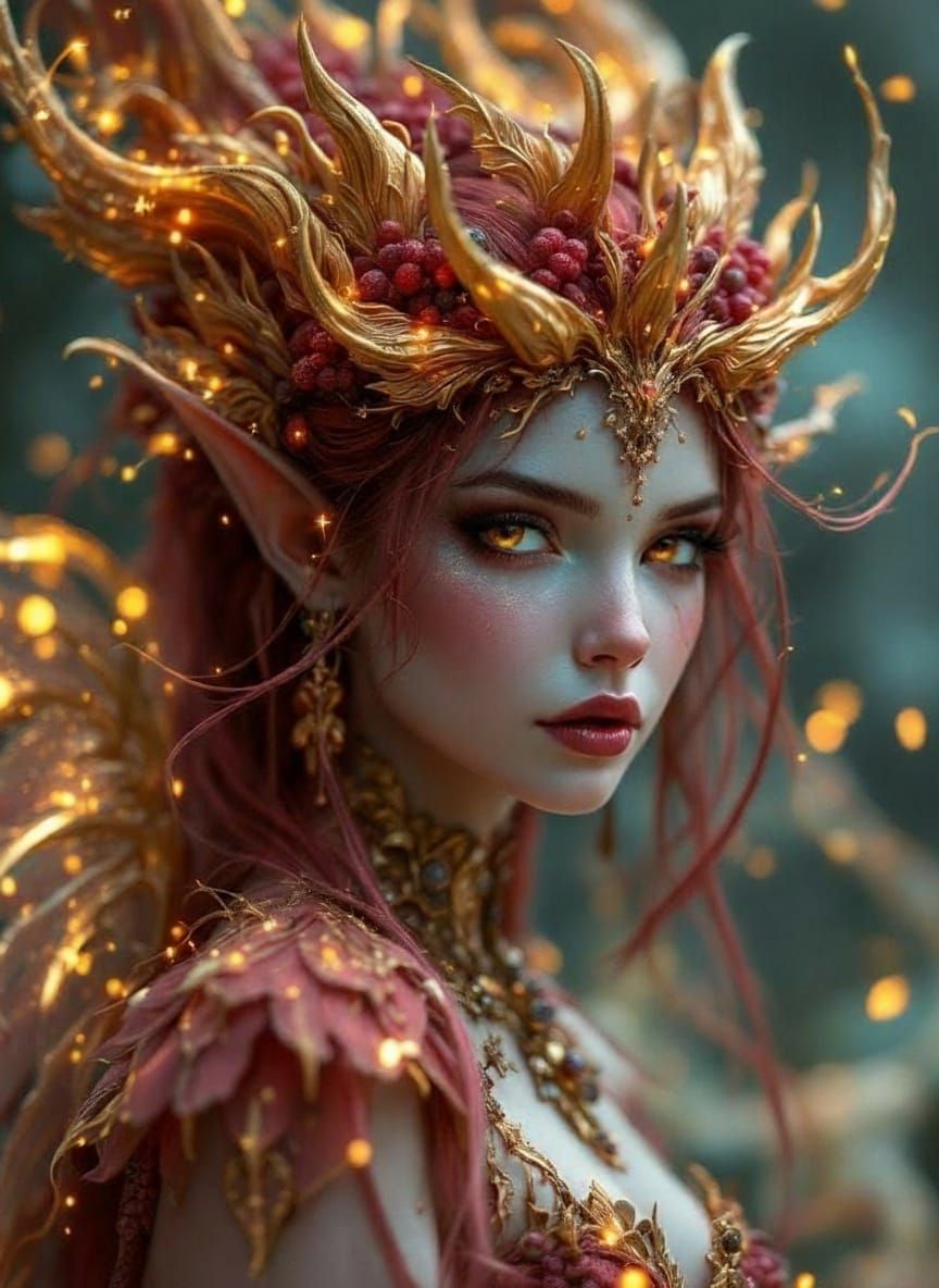 Ethereal Forest Fae with Golden Undertones