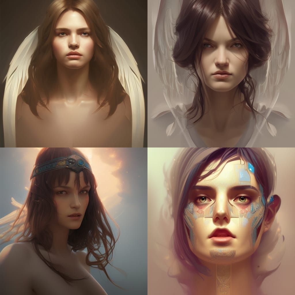 Angel Metatron Portrait in Hyperdetailed Style