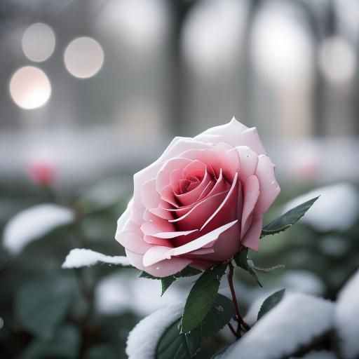 Winter Rose Garden in Natural Light Photography