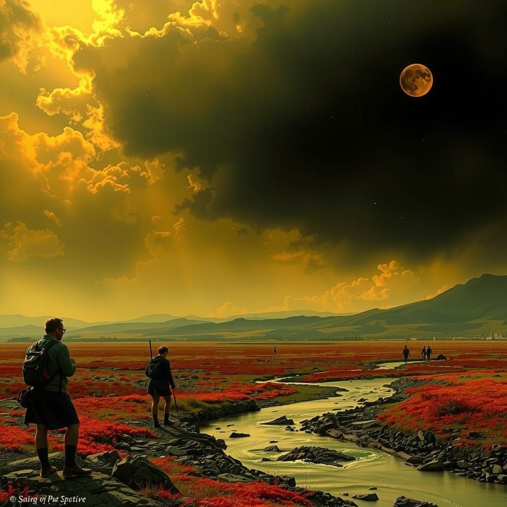 Etched Sketch in Scarlet, Crimson, and Rouge