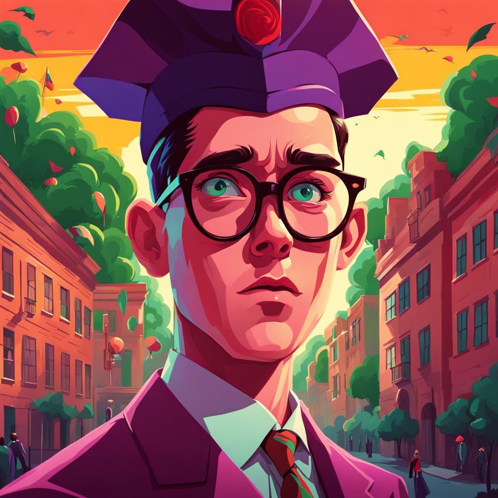 Eldritch Dystopian Scene in Expressionist Style