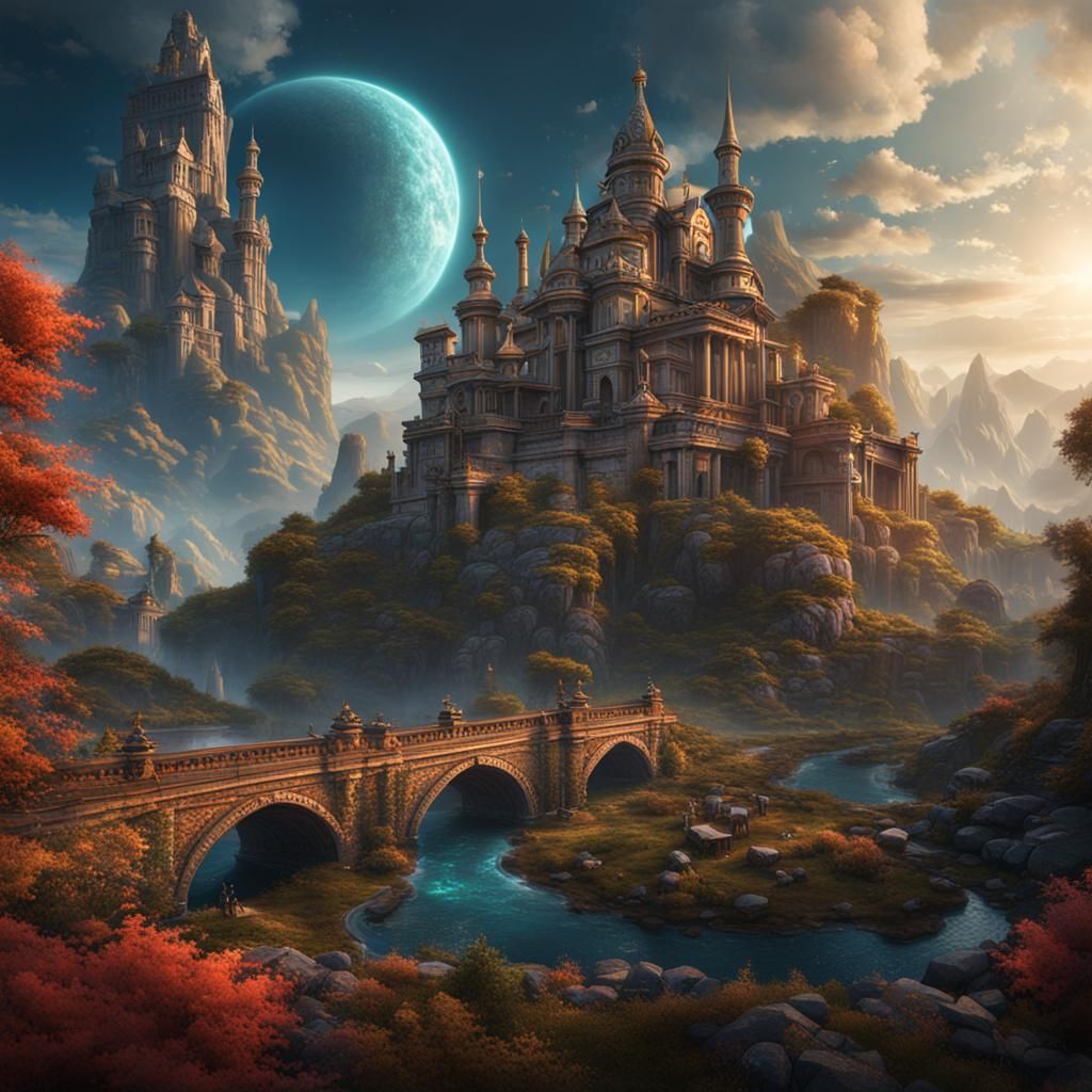Fantastical Illusion of Time: Detailed Matte Painting