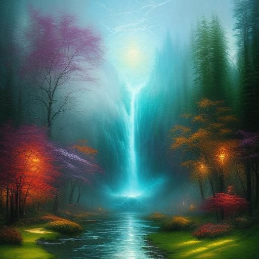 Elemental Being Manipulating Nature in Ethereal Fantasy Styl...