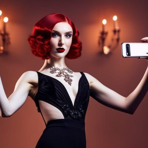 mirror selfie in the embrace of a vampire