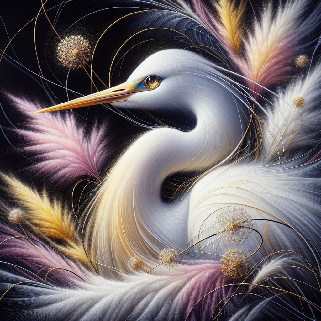 Majestic White Egret with Radiant Eyes