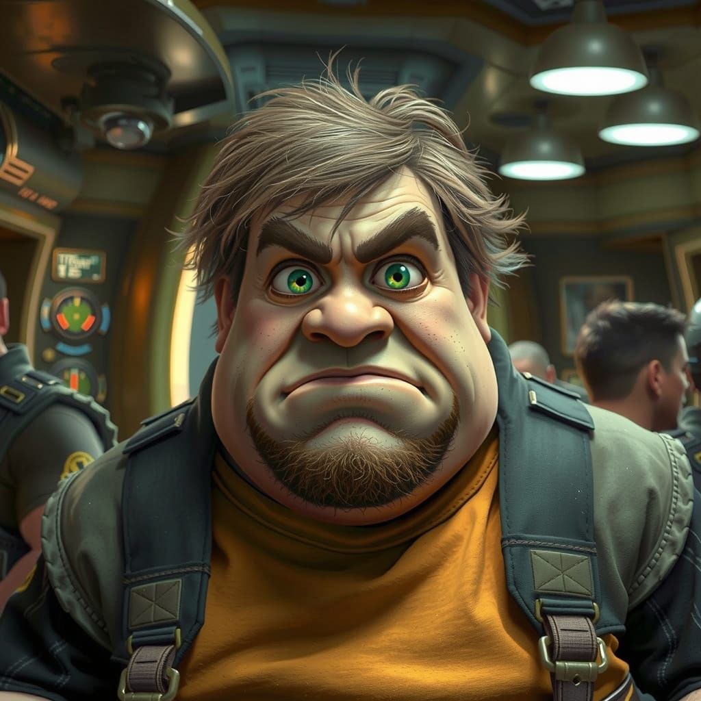 Photorealistic Portrait of 'Breadstick' Ricky Jackson Aboard...