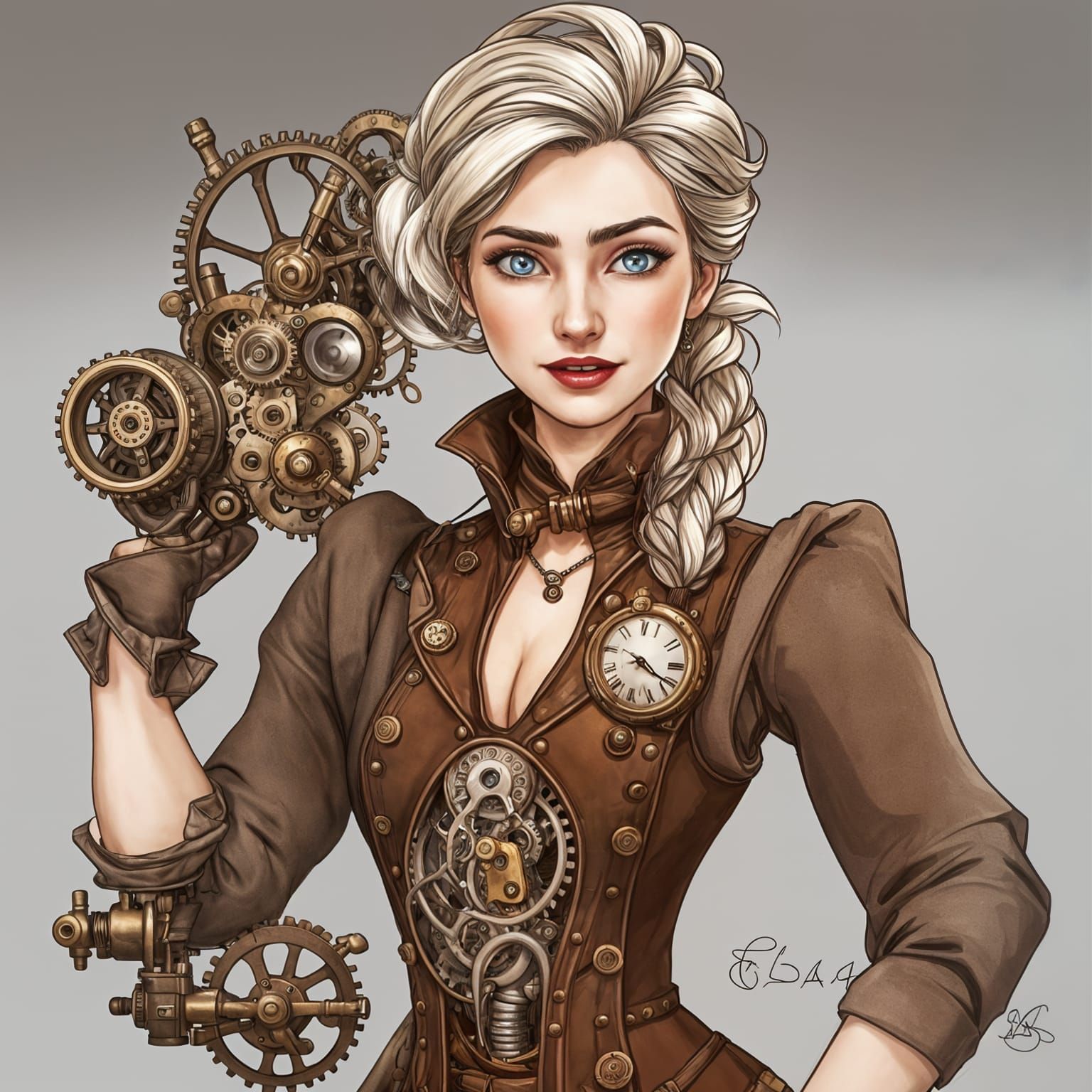 Steampunk Elsa with Mechanical Elements