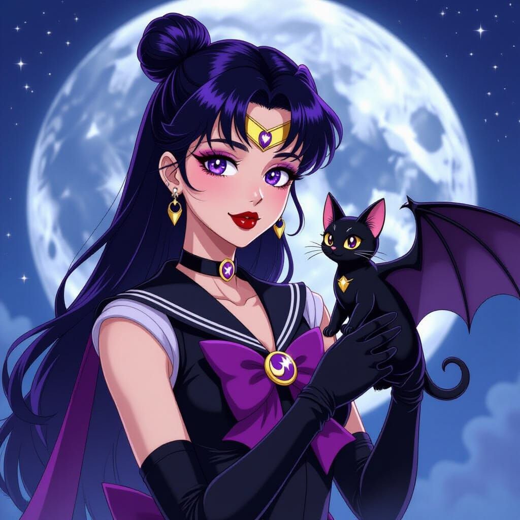 Gothic Sailor Moon in Studio Trigger Anime Style
