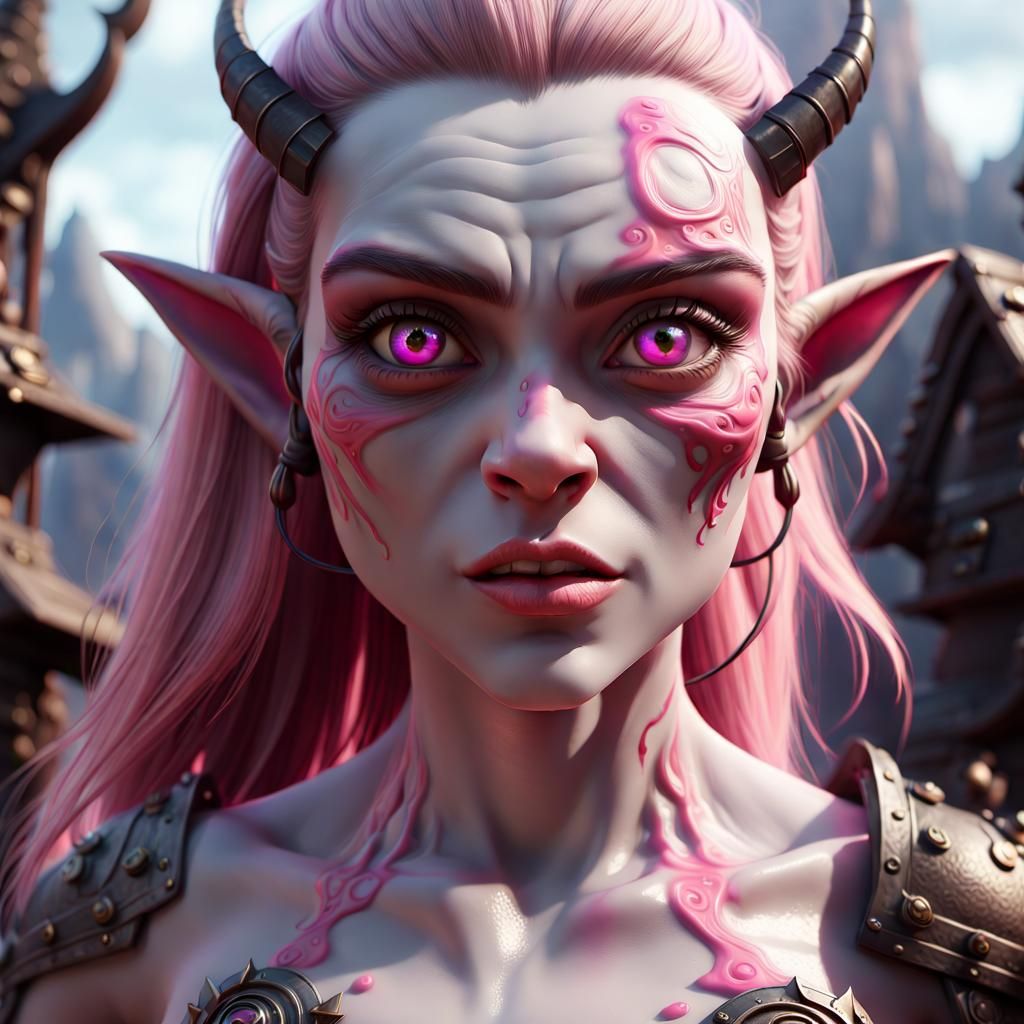 Fantasy Half-Orc Giant in Detailed Digital Art