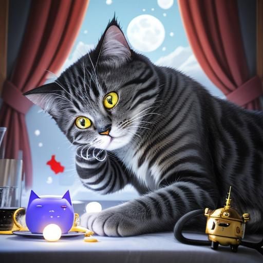 Android Cat Robot Charms Feline Friends