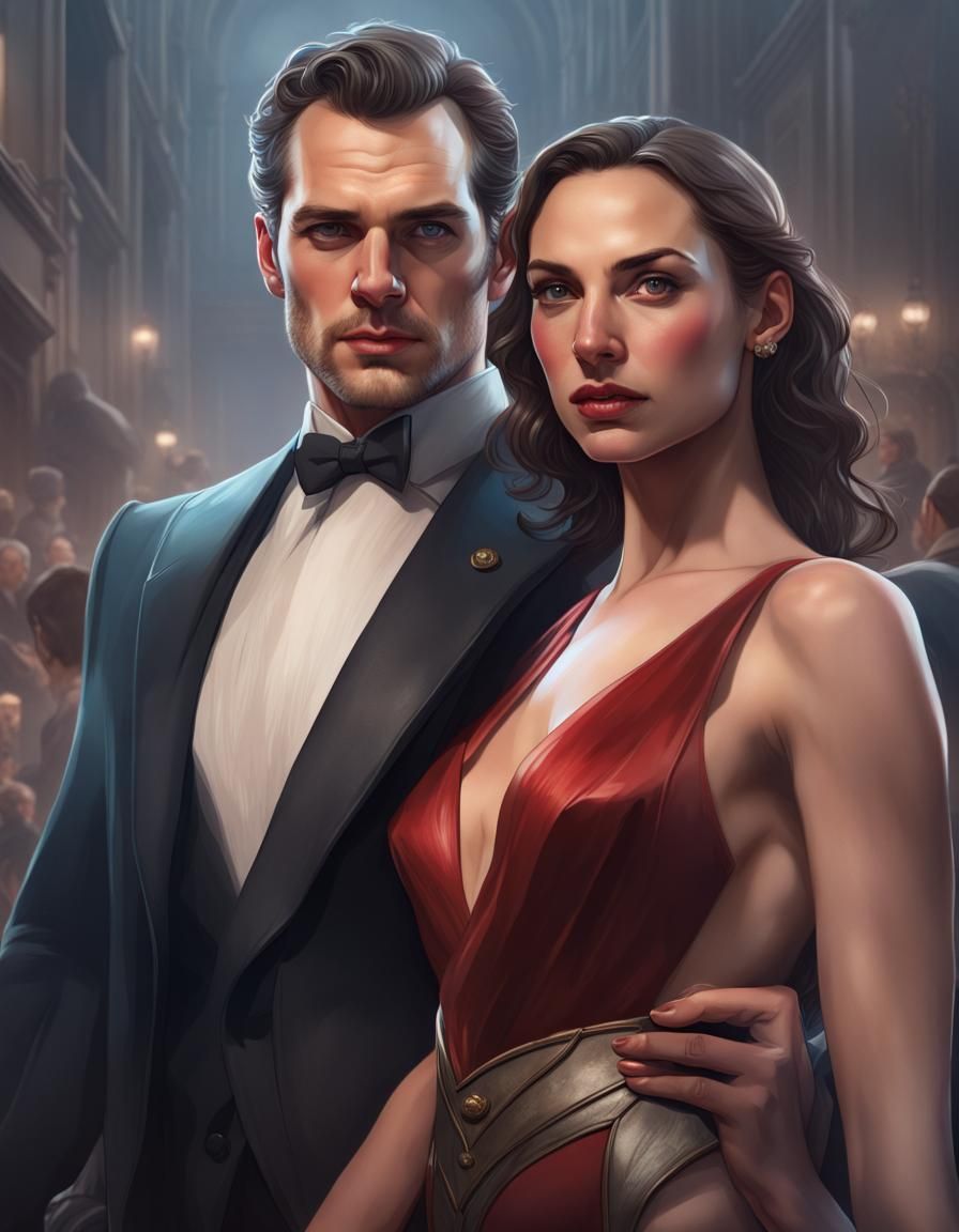 Henry Cavill as James Bond and Gal Gadot as a Bond Girl/or V...