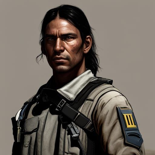 Hyperrealistic Portrait of a Rugged Military Man