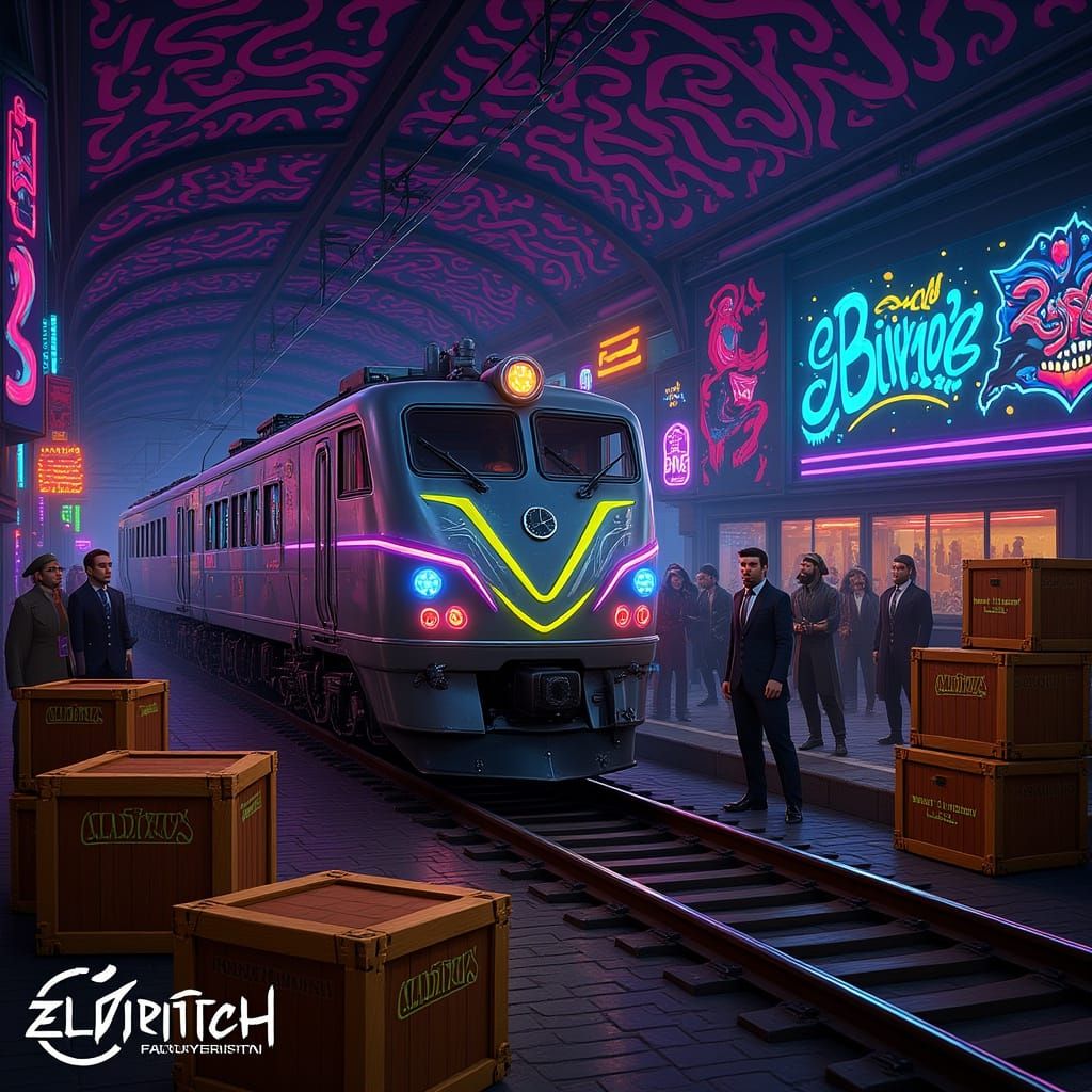 Futuristic Locomotive in Clockpunk Style