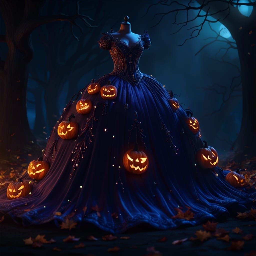 Glowing Halloween Ballgown: Fantasy Concept Art