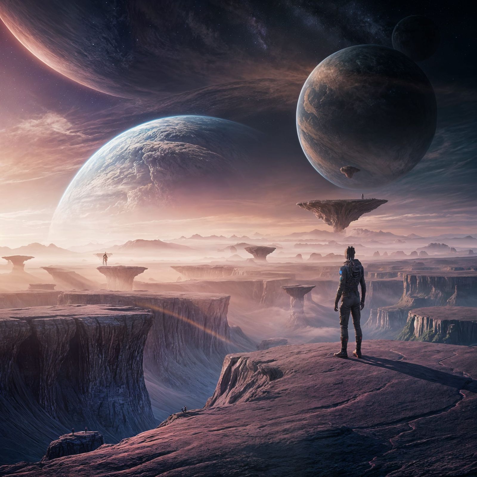 Explorer on Pleiadian Planet in Digital Matte Painting