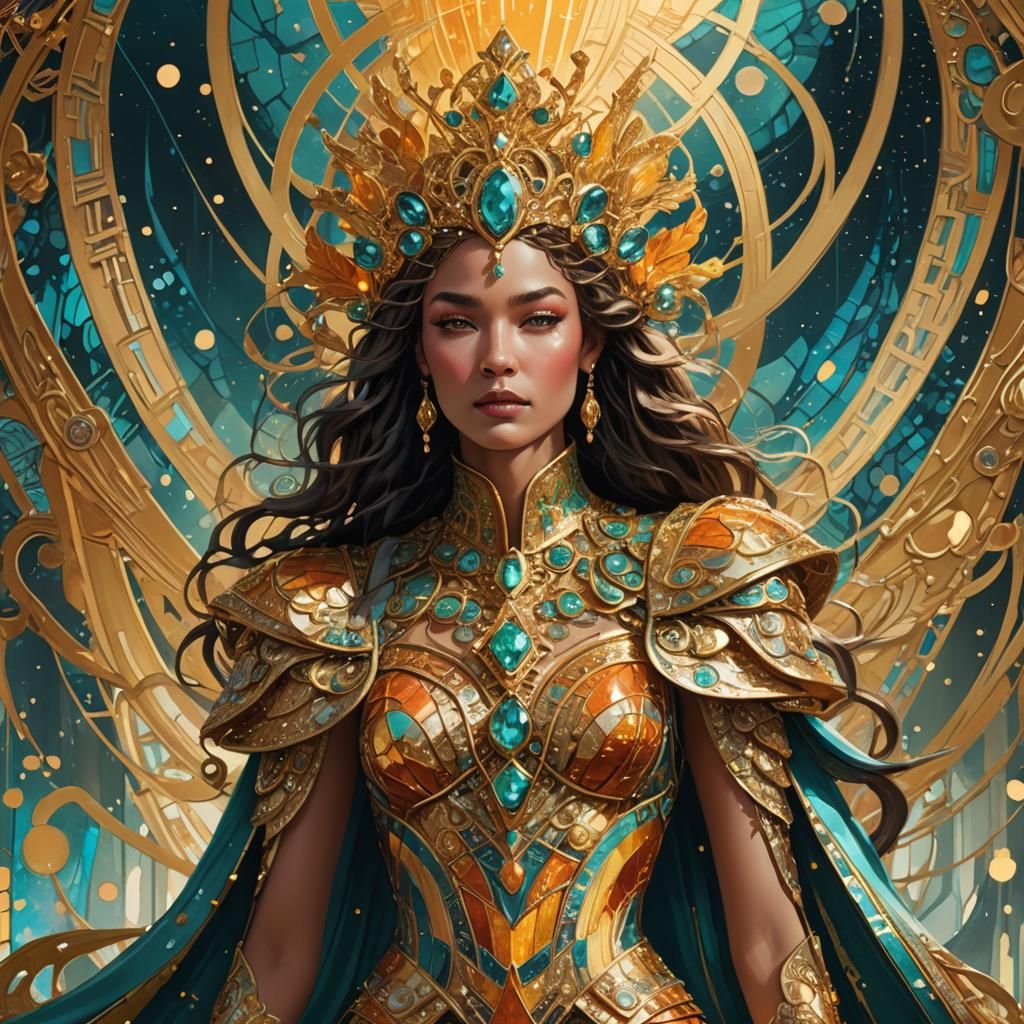 Empress on Runway in Art Nouveau Style