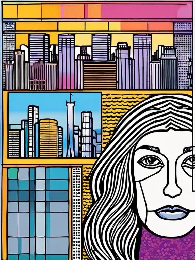 Woman in a Futuristic Flat, Inspired by Bauhaus Style