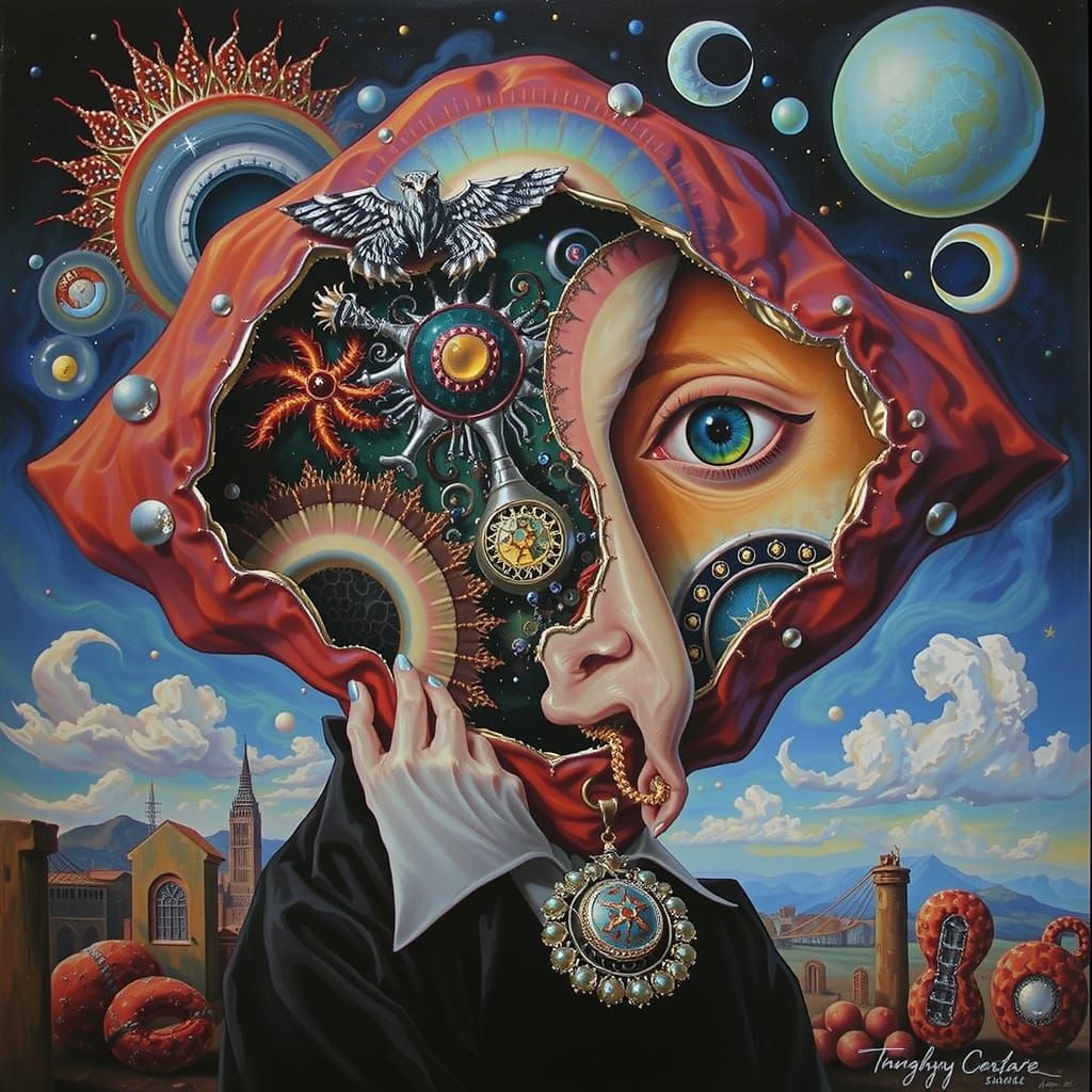 Vivid Abstract Fractal Art in Oil