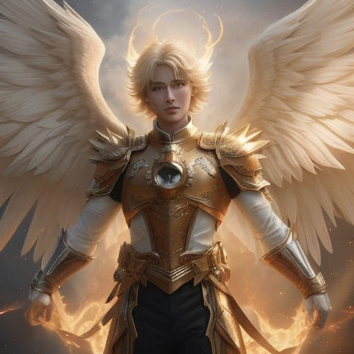 Ascension of a Fire Angel in God Rays