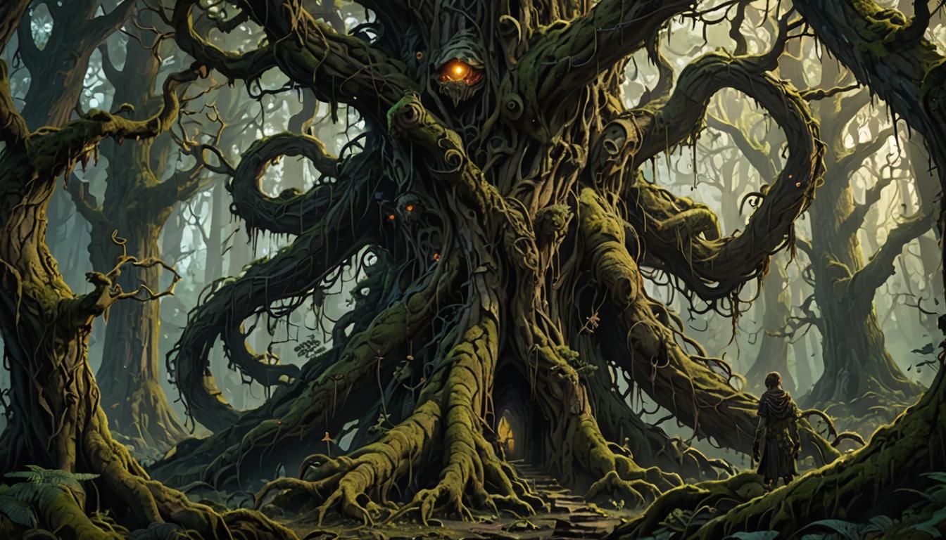 Enchanted Forest Spirits in Dark Fantasy Concept Art
