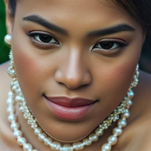 Elegant Pearl Necklace Portrait: Professional Photography