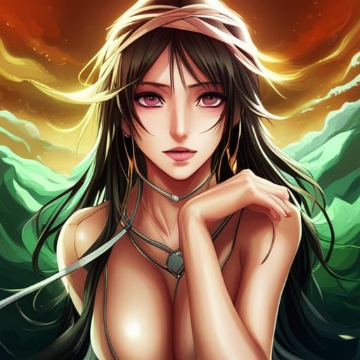Anime Girls in Bikinis: Detailed Matte Painting