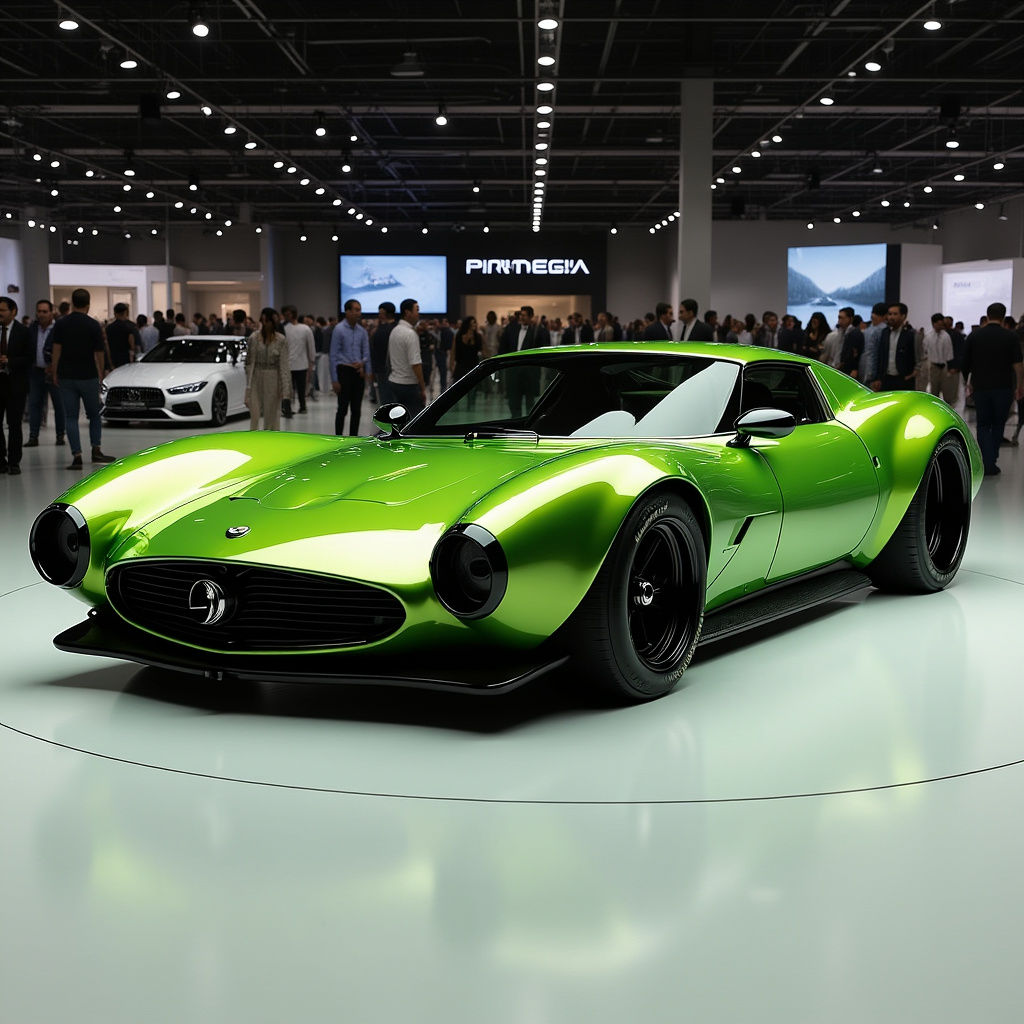 Retro 60s Muscle Car Concept in Green