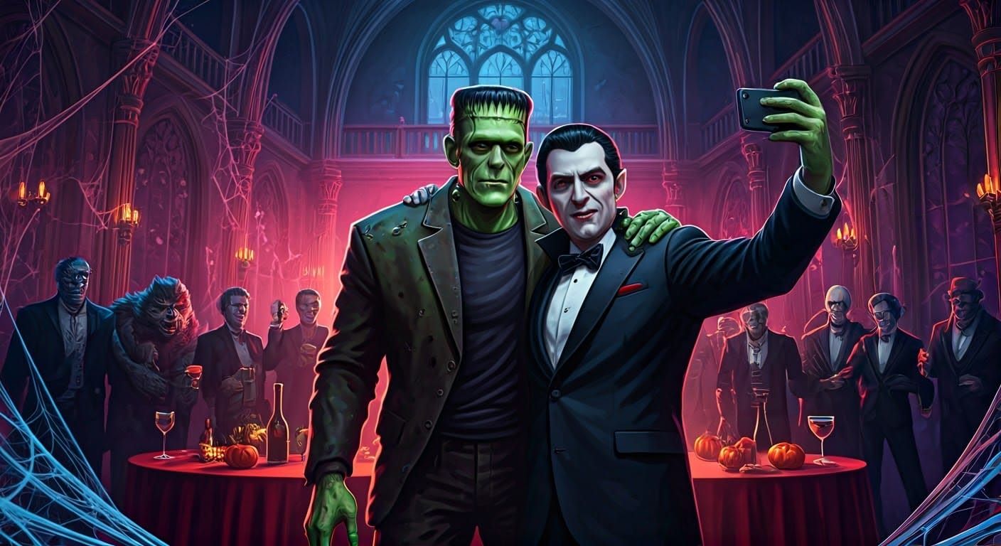 Monsters' School Reunion in Haunted Mansion, Gothic Fairytal...