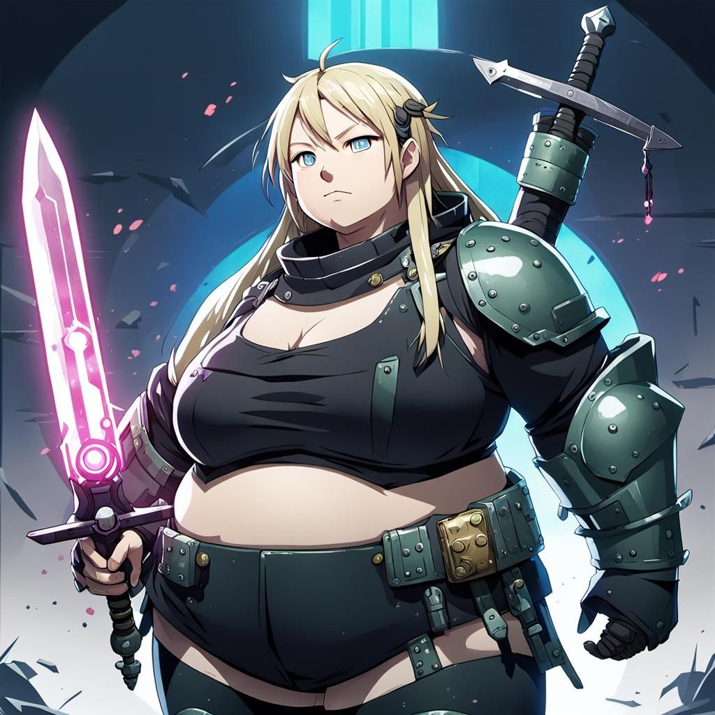 Cyberpunk SSBBW Maka Alban with Magical Sword