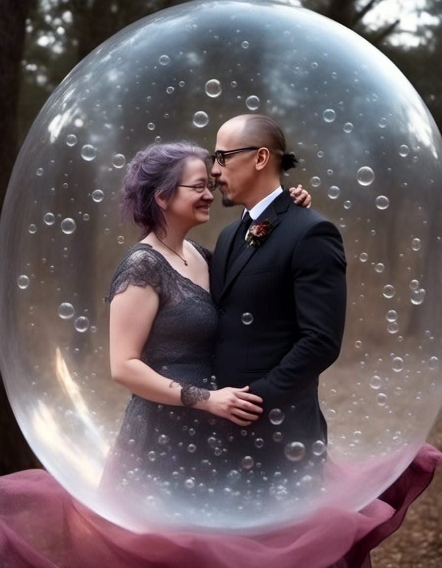 Chiaroscuro Portrait in Glass Bubble