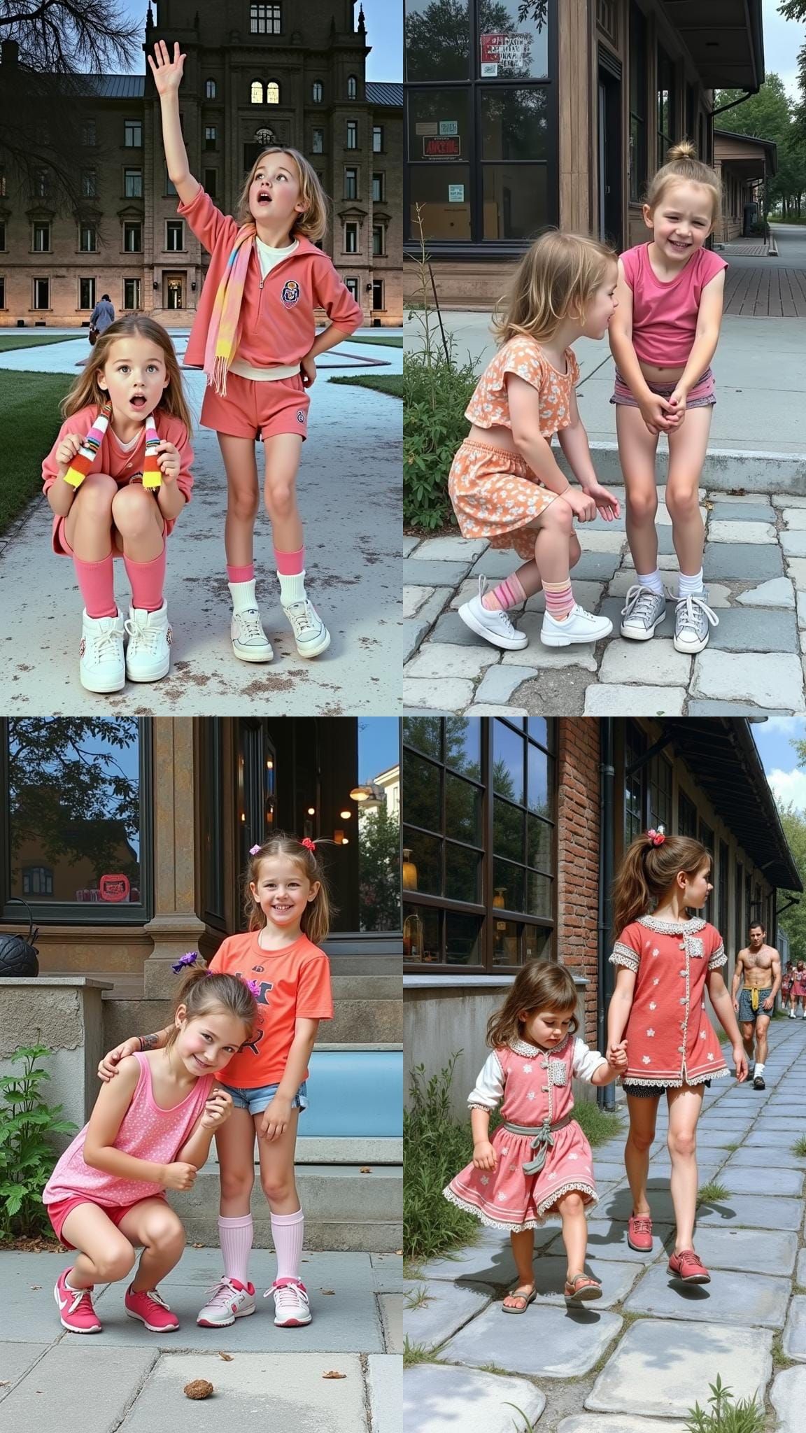 Ostrava City Hall with Football Hooligans and Daughters