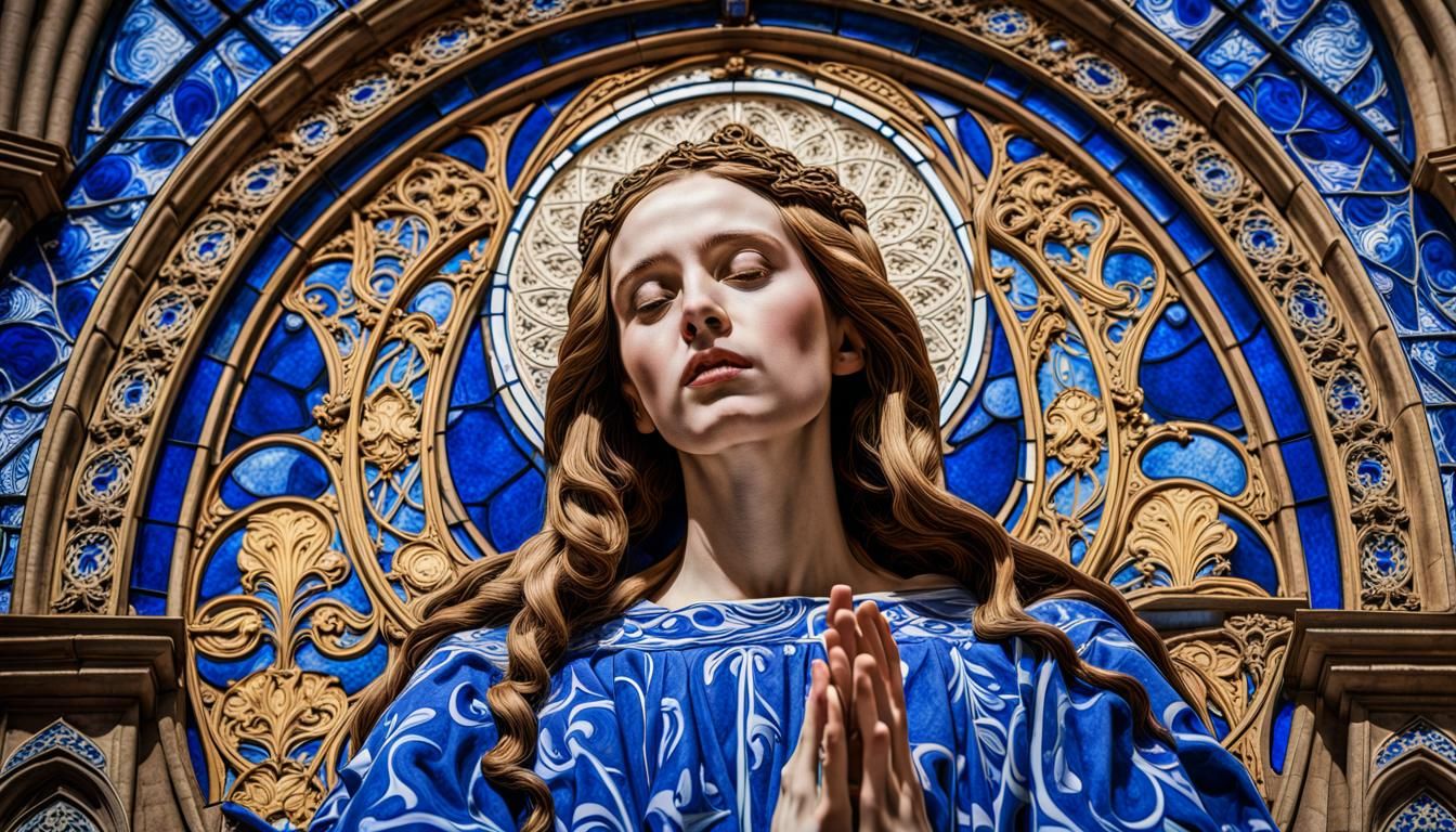 Mary Magdalene in Gothic Cathedral with Art-Nouveau Elements