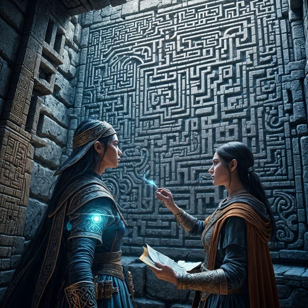 Warrior and Sorceress Discover Ancient Maze